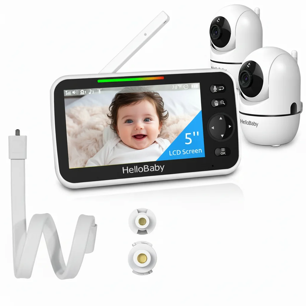 HelloBaby Video Baby Monitor with 2 Cameras