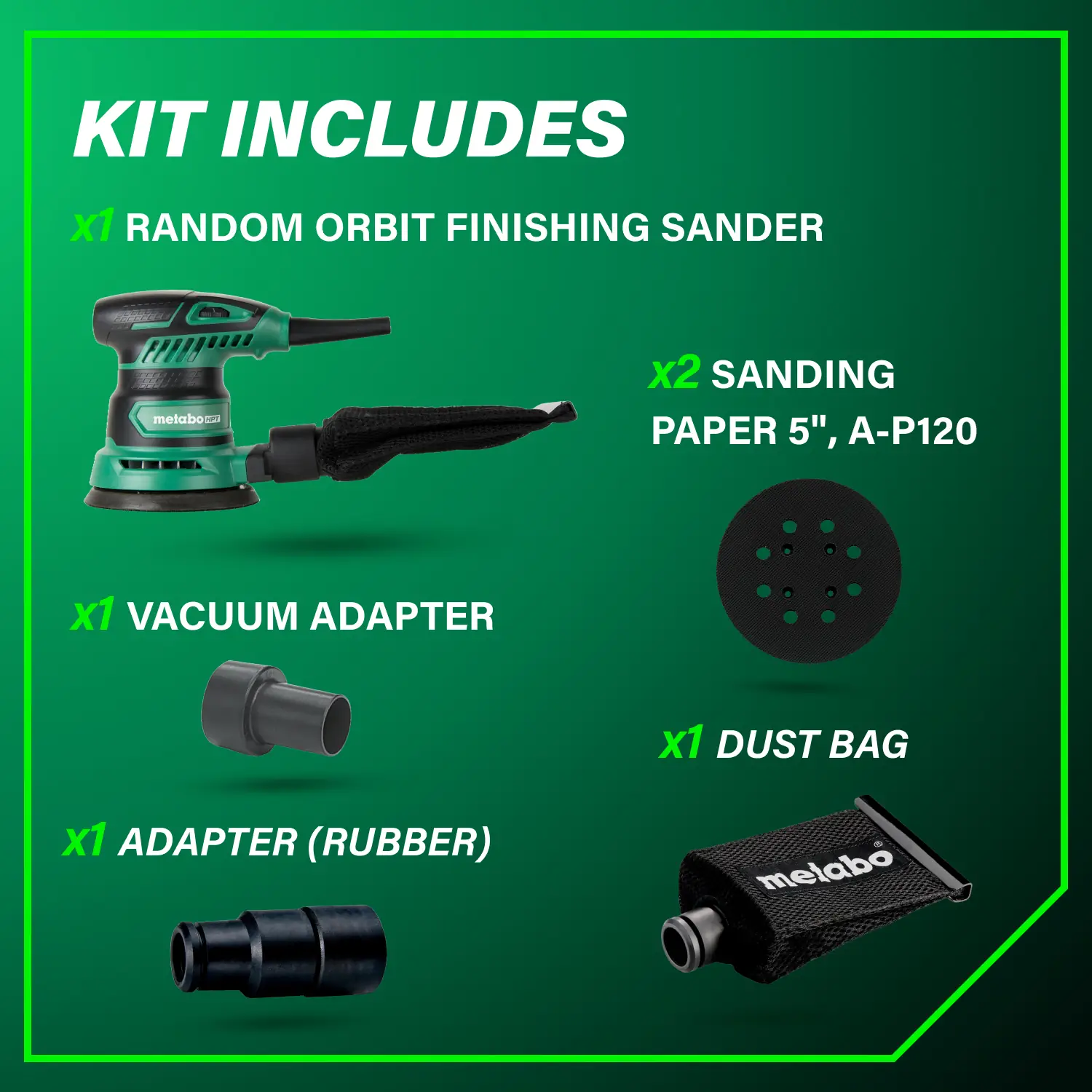 Metabo HPT SV13YST 5 in. Variable Speed Random Orbit Finishing Sander